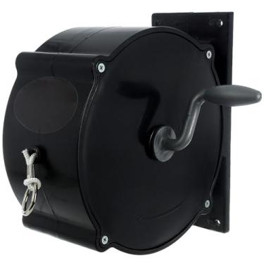 Imagem de Varal de Parede Recolhível com Ganchos, Varal Retrátil para Organização de Roupas(Preto)