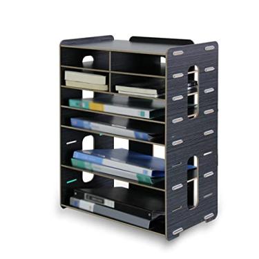 Imagem de Gabinete de impressora de mesa de impressora de madeira multicamadas suporte de impressora de documentos multifuncional armário criativo desktop impressora de escritório prateleira armazenamento e