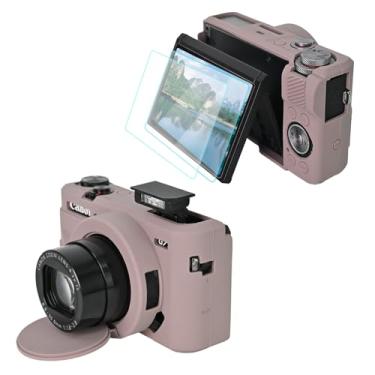 Imagem de VOVMOEYA Capa Para Câmera Canon Powershot G7 X Mark Iii Com 2 Protetores De Tela? Proteção Total Em Silicone Macio G7X, Protetora Lente Removível G7X3-Cinza