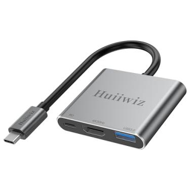 Imagem de Huiiwiz Adaptador Usb-C Para Hdmi Para Iphone 15, 16, Ipad, Macbook, Tablet, Laptop, Switch Para Tv, Monitor, Projetor, Adaptador Usb-C Digital Av Multiporta (Hdmi 4K, Usb 3.0, Pd 100W)