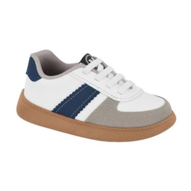 Imagem de Tênis Infantil Molekinho Sapato Casual Menino 2635101, Branco cinza, 2