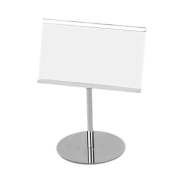 Imagem de Milageto Suporte de mesa para placas, etiquetas e sinalização de alimentos, porta-cartões de visita para mesa, ideal para casamentos, festas e restaurantes, Altura 11.5cm