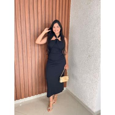 Imagem de Vestido Longo Frente Unica Detalhe Boho Chique Crisconf