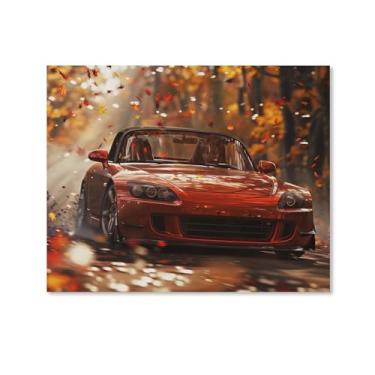 Imagem de HouLaiZhe S2000 Extreme Speed Falling Leaves Cool Posters Canvas Wall Aesthetic Room Decor Wall Painting Prints Gallery Room Wall Decor for Bedroom Living Room Office 11 x 14 polegadas (28 x 35 cm)