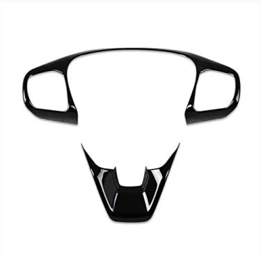 Imagem de Beautost Adequado para Ford 2021 2022 2023 2024 2025 Bronco Sport Volante Guarnição de Painel de Guarnição de Direção (Piano Preto)