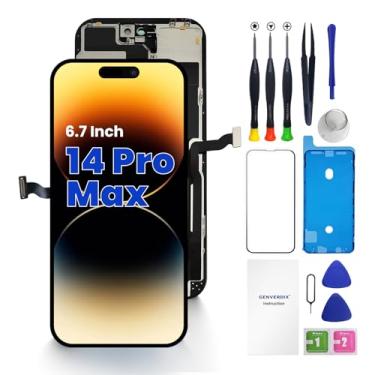 Imagem de Kit de reparo Full HD para iPhone 14 Pro Max, tela LCD sensível ao toque 3D de 6,7 polegadas, Genverdix, conjunto de digitalizador com ferramentas, protetor de tela de vidro temperado, adesivo de