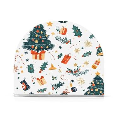 Imagem de Wassud Porta-guardanapos de acrílico bonito para árvore de Natal, dispensador de guardanapos de papel moderno para mesa, cozinha, sala de jantar, bancada 1 peça (comporta 50-60 guardanapos)