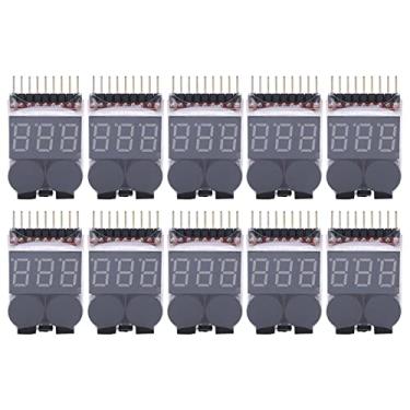 Imagem de Testador de Tensão da Bateria LIPO 10pcs Display Digital 1−8s Buzzer Alarm Kit