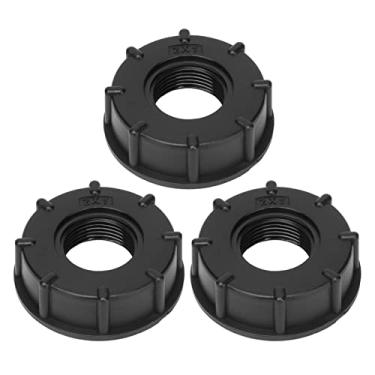 Imagem de Conector de tanque IBC de encaixe de plástico, 3 peças, adaptador de drenagem de mangueira de rosca grossa com juntas, para controle de líquidos, adequado para tanques IBC, barris químicos (G1)