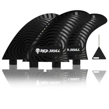 Imagem de Jogo de Quilhas Triquilha Encaixe Padrão FCS1 - M3 e M5 Fibra de Vidro e Nylon - Kit 3 Peças para Surf Shortboard e Funboard - Mais Velocidade e Controle (M3 (Médio))