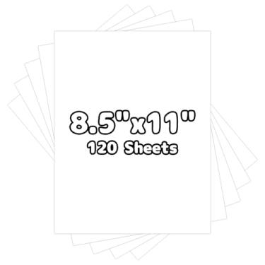 Imagem de 120 folhas de cartolina 8,5 x 11, cartolina branca de 29,5 kg, papel de construção branco, papel de impressora grosso de 180 g/m² para impressão, pintura, confecção de cartões, material escolar