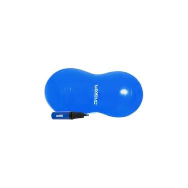 Imagem de Bola Feijão com Bomba de Ar, PVC Antiderrapante, 45x90cm, Laranja, Suporta 120kg, para Pilates, Fisioterapia e Gestação