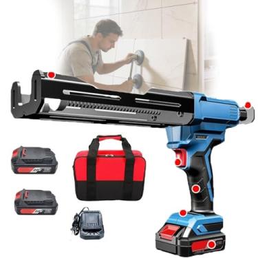 Imagem de Pistola De Calafetagem EléTrica PortáTil De 20v,Com 2 Baterias De 2000mah,Design De Tubo Duplo De 400ml,5velocidades AjustáVeis, Bolsa De Armazenamento,Para Decorar,FaçA Você Mesmo