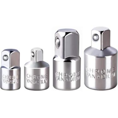 Imagem de Kit de Conversores de Redutores de Adaptadores de Soquete de Ratchete Quadrado de 4Pcs, Conversoes de 1/4", 3/8", 1/2"