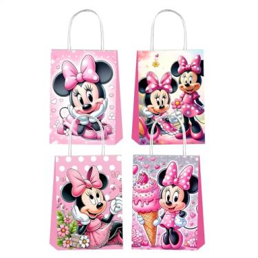 Imagem de DSOE 12 sacos de presente de festa Minnie com alças, suprimentos de festa de aniversário para meninos e meninas para decorações de festa Minnie