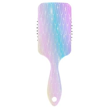 Imagem de Escova de cabelo com almofada de escamas de sereia, pentes para cabelo encaracolado, pente de cabelo, escova de viagem para mulheres, escova de remo de viagem