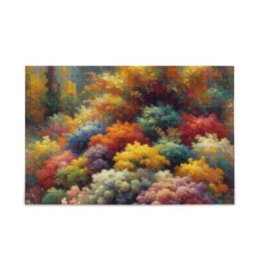 Imagem de Quebra-cabeça de pintura de flores buquê de 500 peças, quebra-cabeça de presente faça você mesmo com bolsa de armazenamento de malha, quebra-cabeça engraçado para adultos e crianças