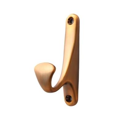 Imagem de Prateleiras suspensas Hardware armário cabide de liga zinco gancho simples preto ouro metal gancho parede decoração para casa casaco gancho varanda sala estar(Brown)