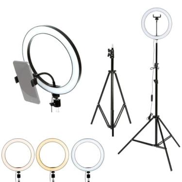 Imagem de Ring Light 26cm + Tripé 2.1m Selfie Led Kit Completo Live Foto Pro P/ Celular TL-RL-01 Trevalla