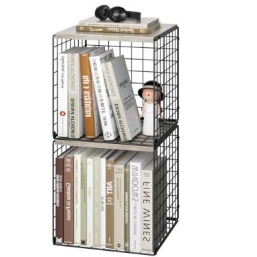 Imagem de Dmevkic Estante pequena, pacote com 2 prateleiras organizadoras, estante para espaços pequenos, estante para sala de estar, escritório, quarto