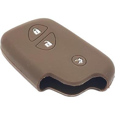 Imagem de Capa protetora para chave de silicone Nordecco com rolagem para ampliar a imagem compatível com Lexus IS200 / é 220 IS250 / CT200h / GS250, 3 botões (marrom)