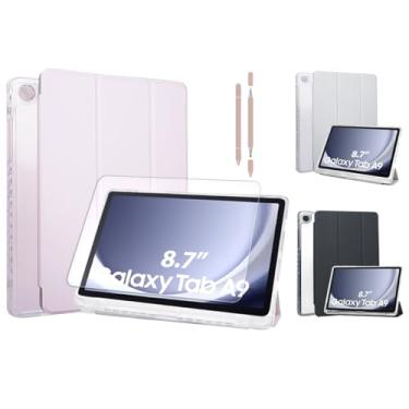 Imagem de Aplicável a Capa Para Tablet Samsung, pelicula Samsung Galaxy,Pelicula Tablet,Tabletcaneta,Capa Tablet Para Galaxy Tab A9 Tela 8.7 Entrega Película E Caneta,Robusta Máxima Proteção (Rosa)