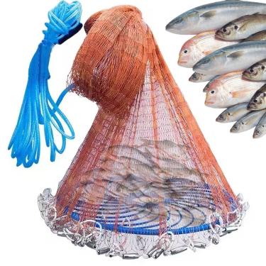 Imagem de Tarrafa Chinesa Rede Pesca Pescaria Peixe Multifilamento Robalo Labari Camarao Siri Mar Açude Rio Lago