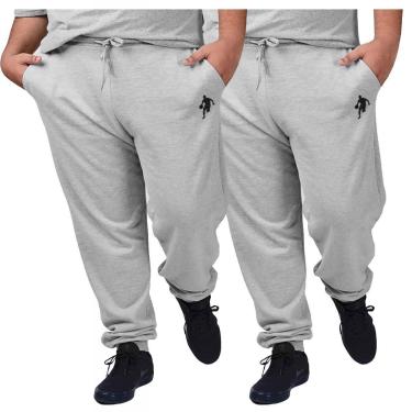 Imagem de Kit 2 Calças Moletom Plus Size Jogger Dibre Basquete P Ao G5-Masculino
