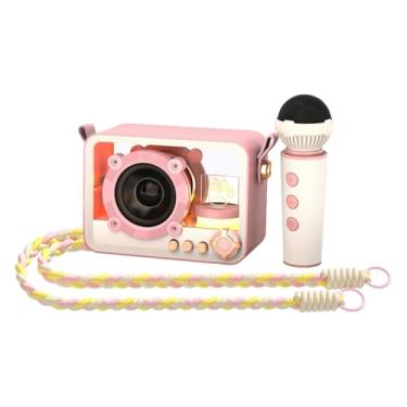 Imagem de Luocute Mini Máquina de karaokê, Alto-falante Portátil Com Microfones Sem Fio e Gancho Oculto, Tecnologia BT 5.3 para Festas Em Casa, Acampamento Ao Ar Livre, Viagens (Rosada)