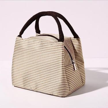 Imagem de Bolsa Termicamente Isolada para Almoço Reutilizável Isotérmica de Grande Capacidade Tela Oxford Lã Alumínio Leve Portátil Trabalho Piquenique Viagem C