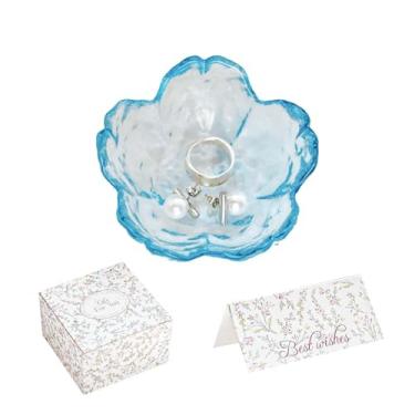 Imagem de Presentes para mulheres, anel de flores, bandeja de joias, prato de bugiganga de vidro, decoração de quarto de banheiro, prato de bugiganga, amizade dos namorados, presentes de aniversário de Natal