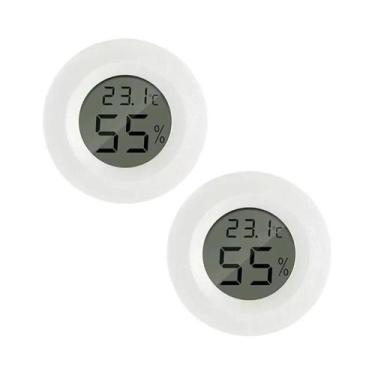 Imagem de Termômetro Higrômetro Digital LCD Interno Redondo Medidor De Umidade E