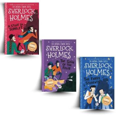 Imagem de Kit 3 Livros em Inglês: Coleção Sherlock Holmes - A study in scarlet +