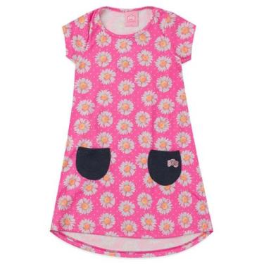 Imagem de Vestido Infantil Margaridas Rosa - Piradinhos, 3, Rosa