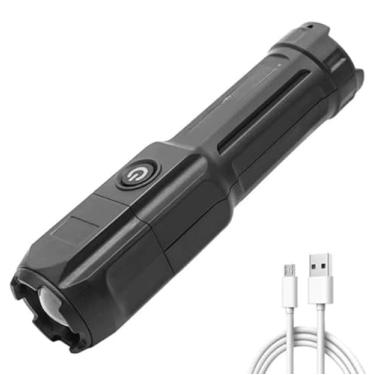 Imagem de Lanterna Tática Potente Recarregável USB LED com Zoom Direcional e Resistente à Água