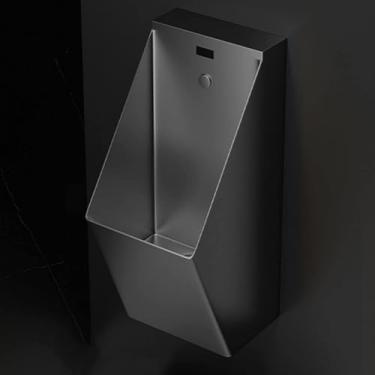 Imagem de pcagfaajmh Mictórios de montagem na parede, aço inoxidável 304 para homens, vaso sanitário de descarga automática moderno para homens, banheiro masculino comercial para xixi, respingo comercial