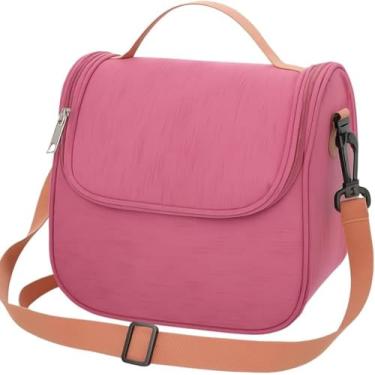 Imagem de Bolsa Térmica Lancheira com Alça de Ombro para Marmita - Trabalho Academia Escola e Passeios Super Premium (Rosa)