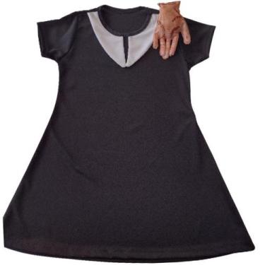 Imagem de Fantasia Infantil Wandinha com Mãozinha - Fantasias Super, Preto, G