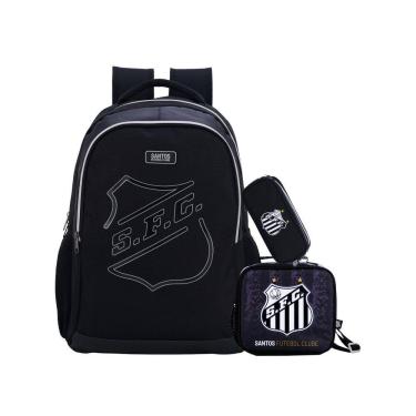 Imagem de Kit Escolar Time Santos Mochila Costas + Lancheira + Estojo