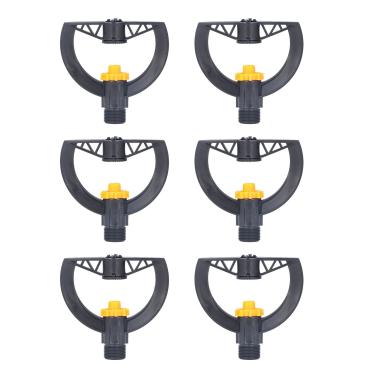 Imagem de Bocal de irrigação por aspersão G3/4 Rosca macho de plástico preto 6pcs de gotejamento multiuso para economia de água para estufa agrícola, jardim, gramado