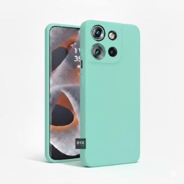 Imagem de Capa Capinha Case Compatível Motorola Moto Edge 50 Neo Silicone Aveludada Anti Impacto Reforçada Emborrachado Com Proteção De Câmera Premium (VERDE ÁGUA)