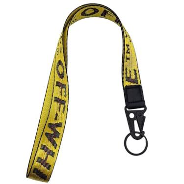 Imagem de YuCool Cordão de pescoço longo, cordão de crachá de identificação para mulheres e homens, crachá de identificação bonito e fixe porta-carteira, apitos - amarelo