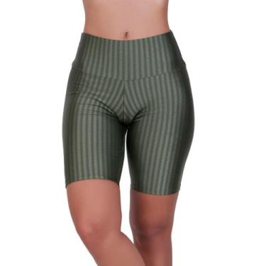 Imagem de Bermuda Academia Fitness Cintura Alta 3D -c12 SOFIA, Verde militar, G
