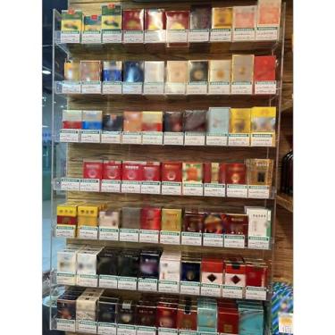 Imagem de Suporte organizador de cigarros - bancada/armário de varejo de loja montado na parede, prateleiras de vitrine de acrílico para fósforo, organizador de doces (cor: transparente, tamanho: 49,5 x 28,4 x