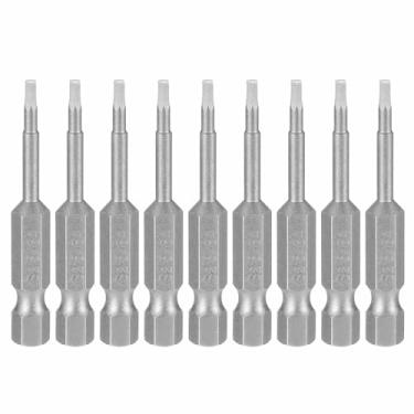 Imagem de HARFINGTON 10 peças chave sextavada broca 5/162.6 cm SAE 1/10.2 cm haste sextavada 2" (50 mm) comprimento S2 aço chaves de impacto magnéticas grau industrial, chave de fenda elétrica hexagonal, cinza