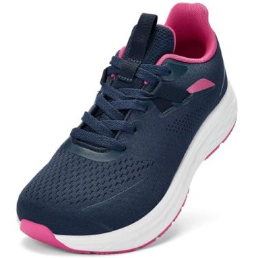Imagem de RUGSTAR Tênis de caminhada feminino, bico largo, tênis de corrida, leve, respirável, largo, amortecimento, academia, treino, atlético, largura larga, Azul escuro, 9.5 Wide