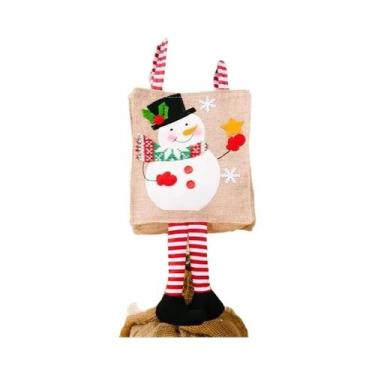 Imagem de Sacola De Presente De Natal Com Desenhos De Papai Noel, Boneco De Neve
