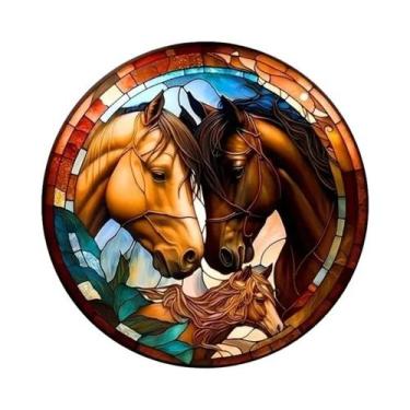 Imagem de Painel Acrílico Vintage Com Padrão De Cavalo Para Pendurar Na Janela, 