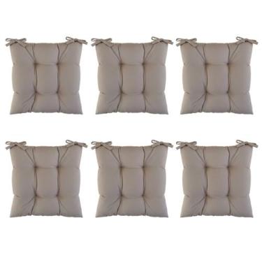 Imagem de Kit 6 Assentos Futton Almofada 4 Furos De Cadeira Poltrona Futon 40x40