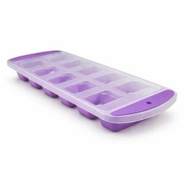 Imagem de Forma de Gelo com Fundo em Silicone Flexível e Tampa  Cubos Fáceis de 